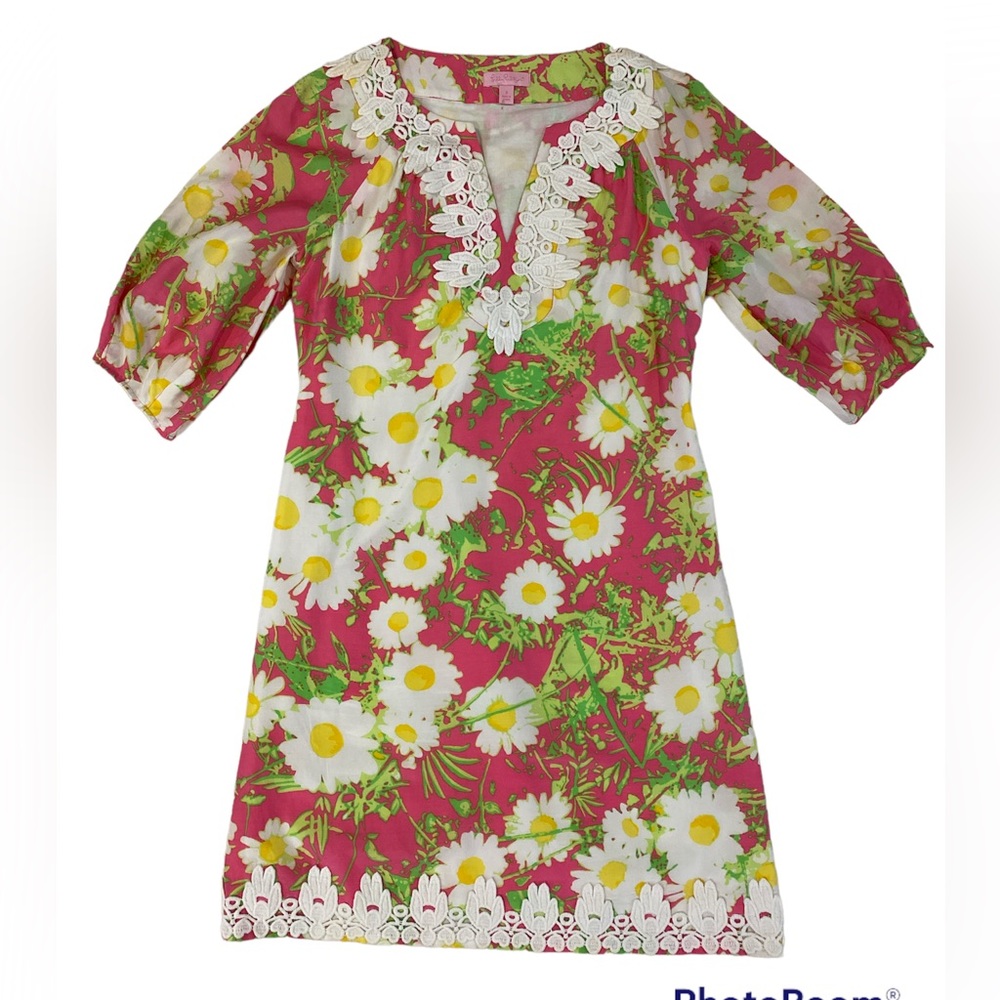 Lilly Pulitzer Silk Cotton Floral Shift Dress Size 2
